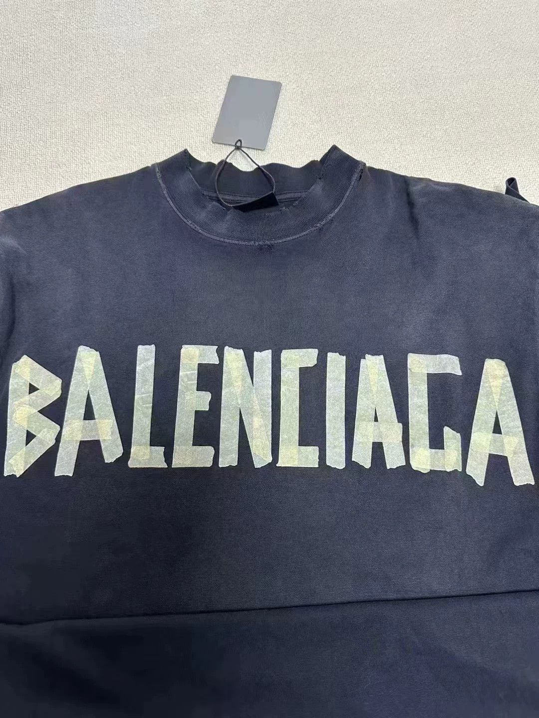 Balenciaga Balenciaga 23SS Adhesive Tape TAPE TYPE Pattern Paper Series Logo Short Sleeve Size US L / EU 52-54 / 3 - 3 Thumbnail