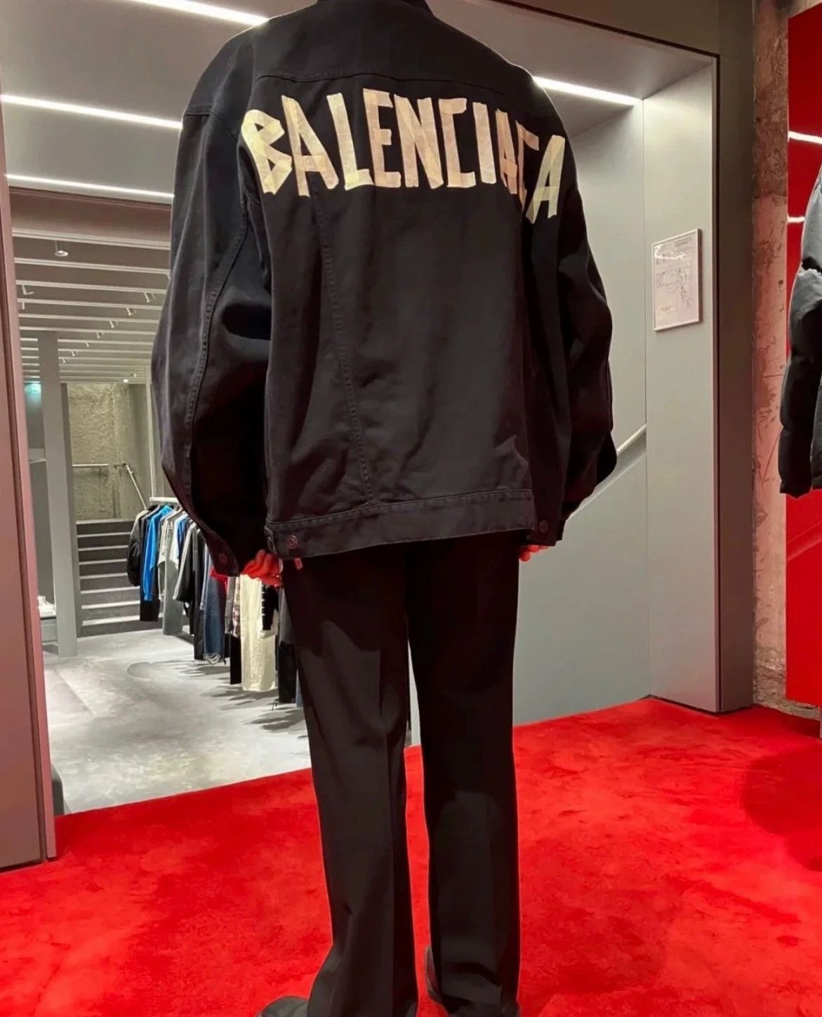 Balenciaga Balenciaga 23ss adhesive tape TAPE TYPE embossed paper denim jacket Size US S / EU 44-46 / 1 - 2 Thumbnail