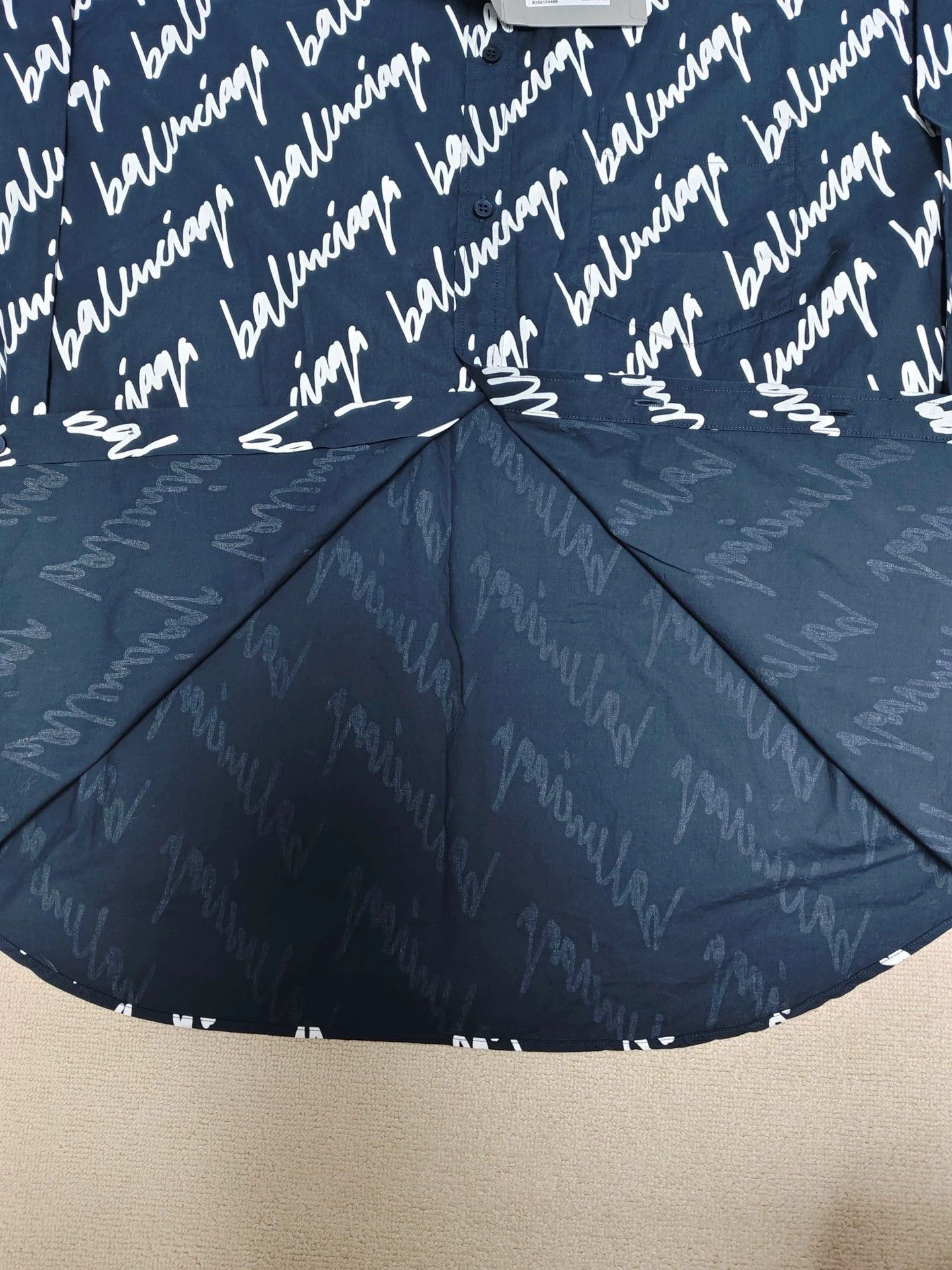 Balenciaga Balenciaga 23ss full print barrage blue long sleeved shirt Size US XS / EU 42 / 0 - 3 Thumbnail