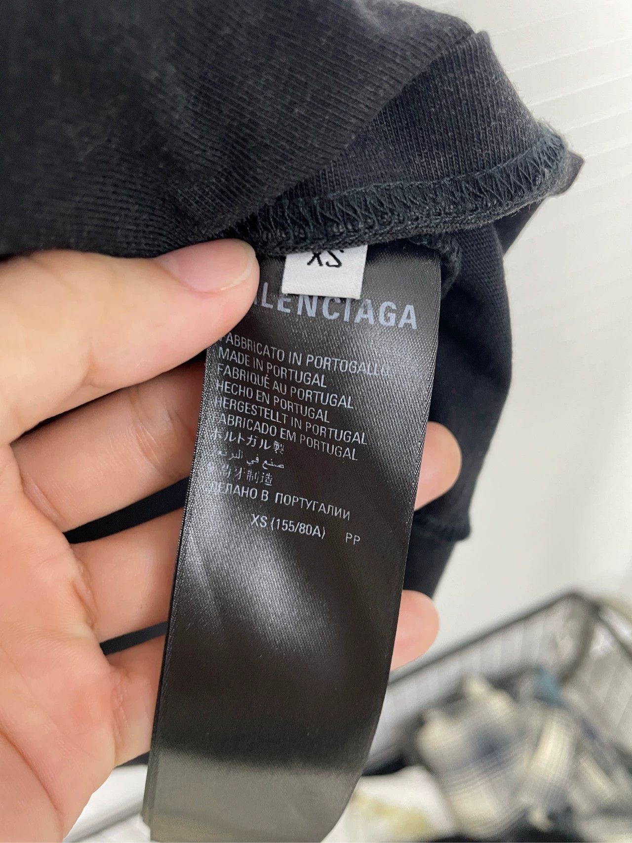 Balenciaga Balenciaga back rhinestone logo washed black short sleeved shirt Size US XS / EU 42 / 0 - 5 Thumbnail