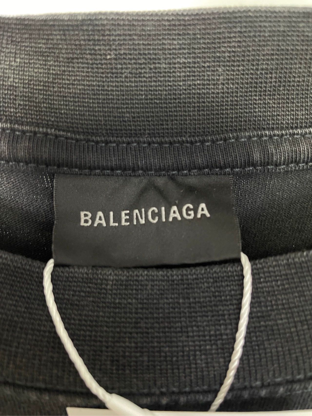 Balenciaga Balenciaga back rhinestone logo washed black short sleeved shirt Size US XS / EU 42 / 0 - 4 Thumbnail