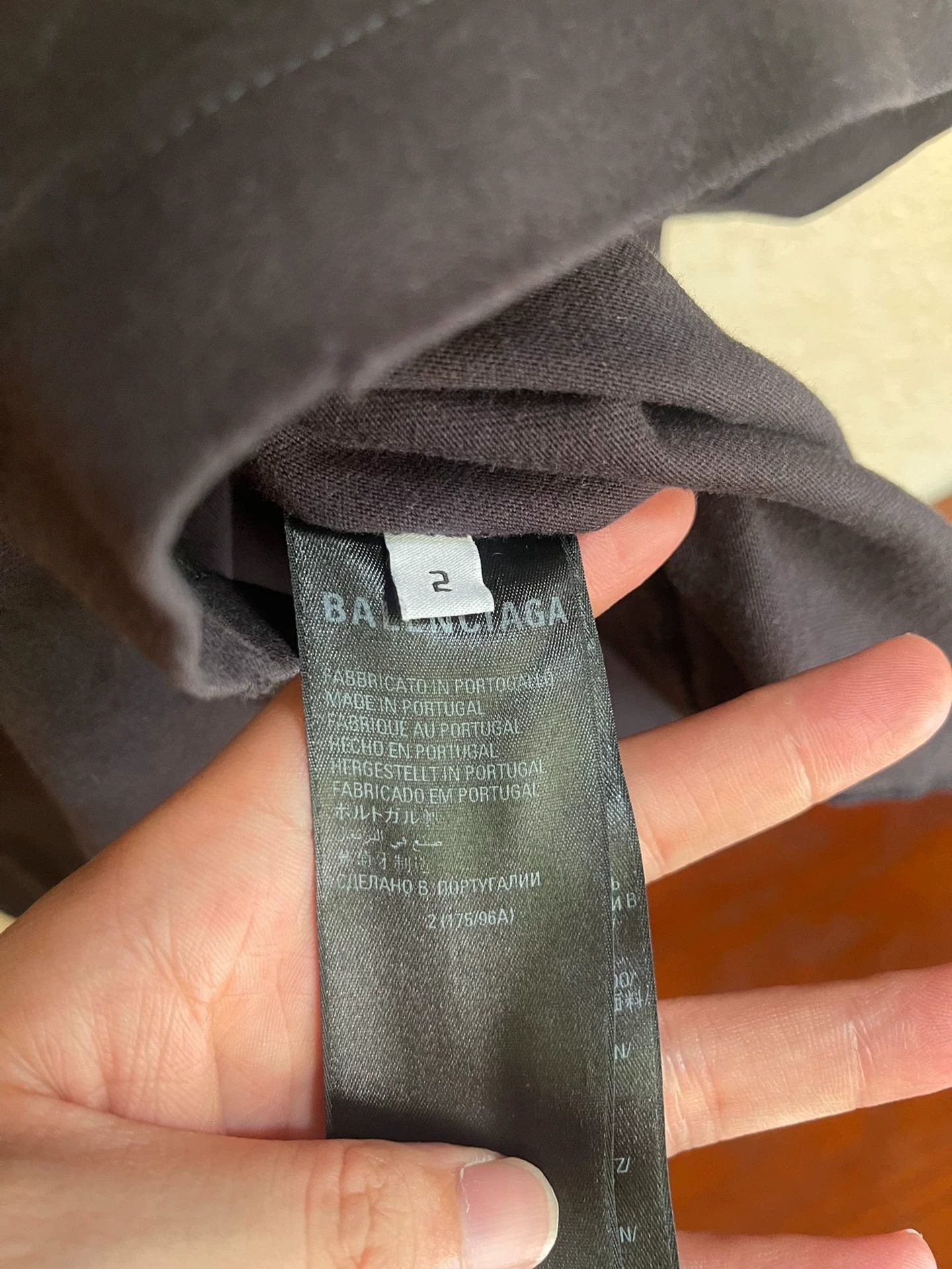Balenciaga Balenciaga Black Grey Color blocked Double Loop Short Sleeve Size US M / EU 48-50 / 2 - 4 Thumbnail
