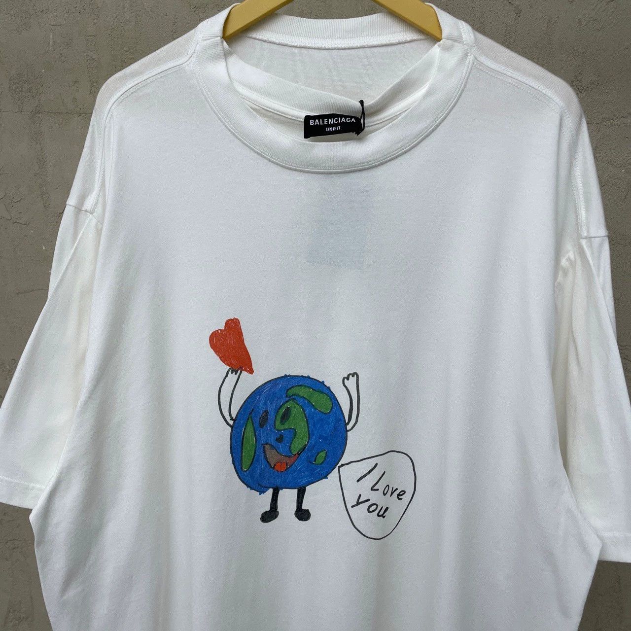 Balenciaga Balenciaga White Cartoon Earth Print Double Collar Double Sleeve Short Sleeve Size US XS / EU 42 / 0 - 3 Thumbnail