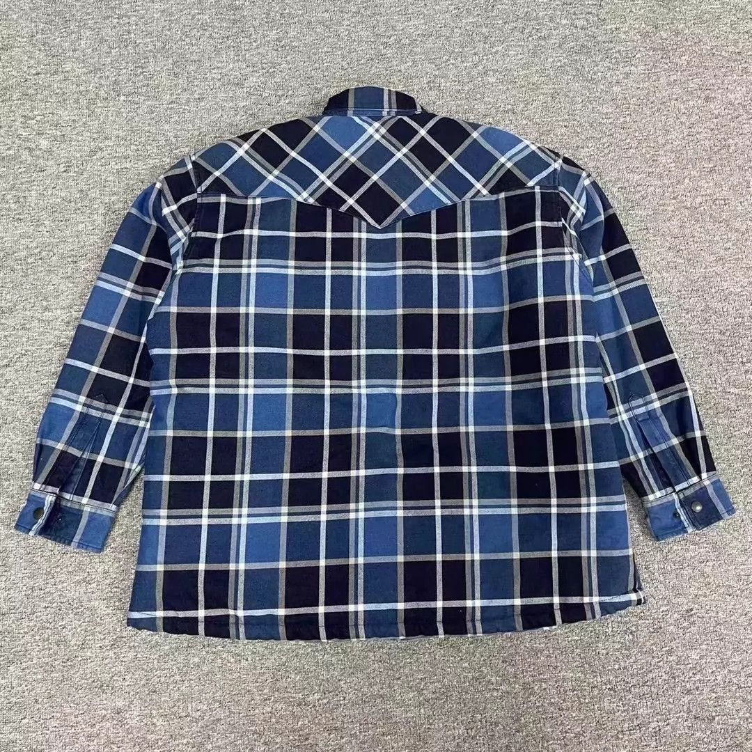 Balenciaga Balenciaga silhouette lamb wool blue checkered jacket Size US M / EU 48-50 / 2 - 2 Thumbnail