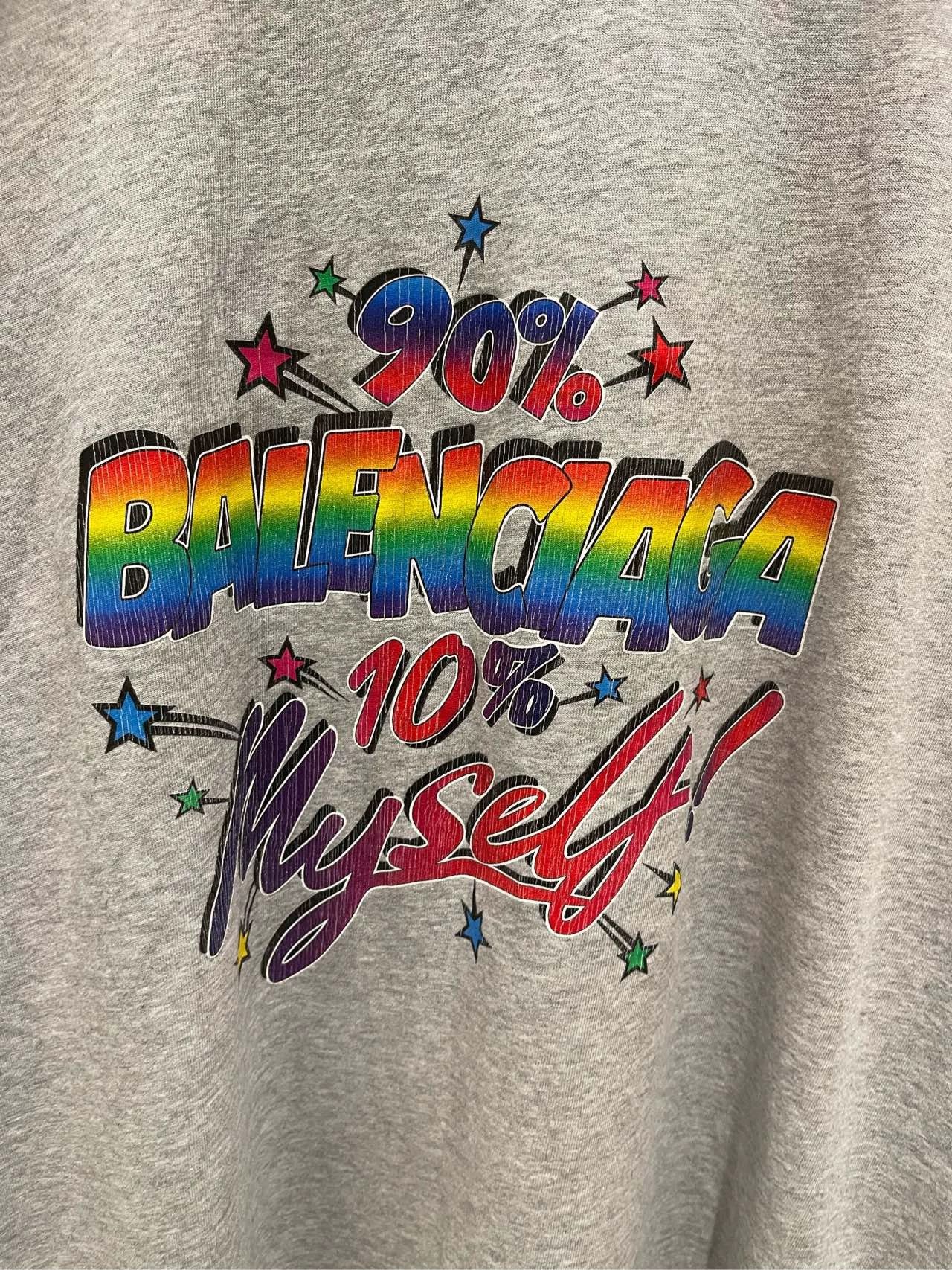 Balenciaga Balenciaga Grey Rainbow Pierced Vintage Short Sleeve T-shirt Size US S / EU 44-46 / 1 - 2 Thumbnail