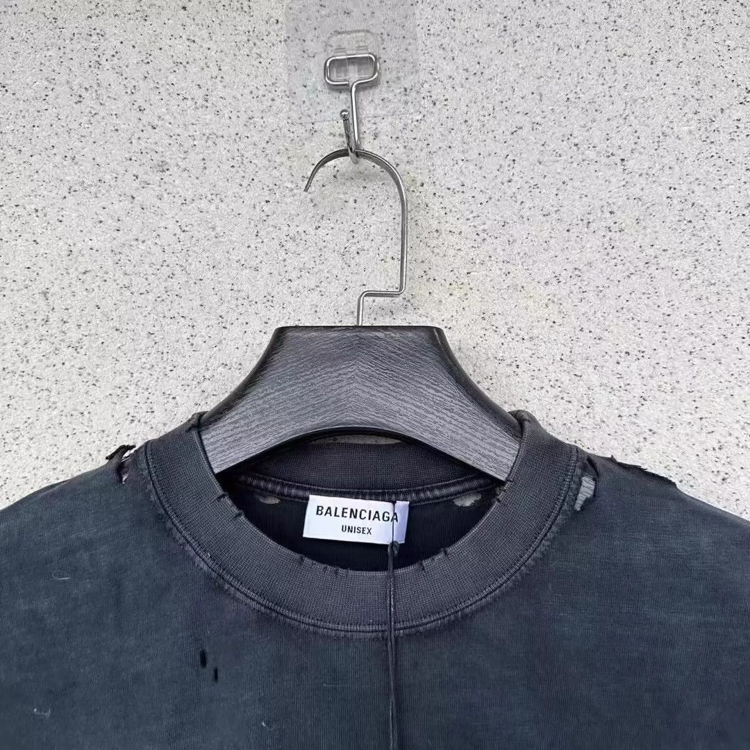 Balenciaga Balenciaga Black Destruction Scissors Short Sleeve Size US M / EU 48-50 / 2 - 2 Thumbnail