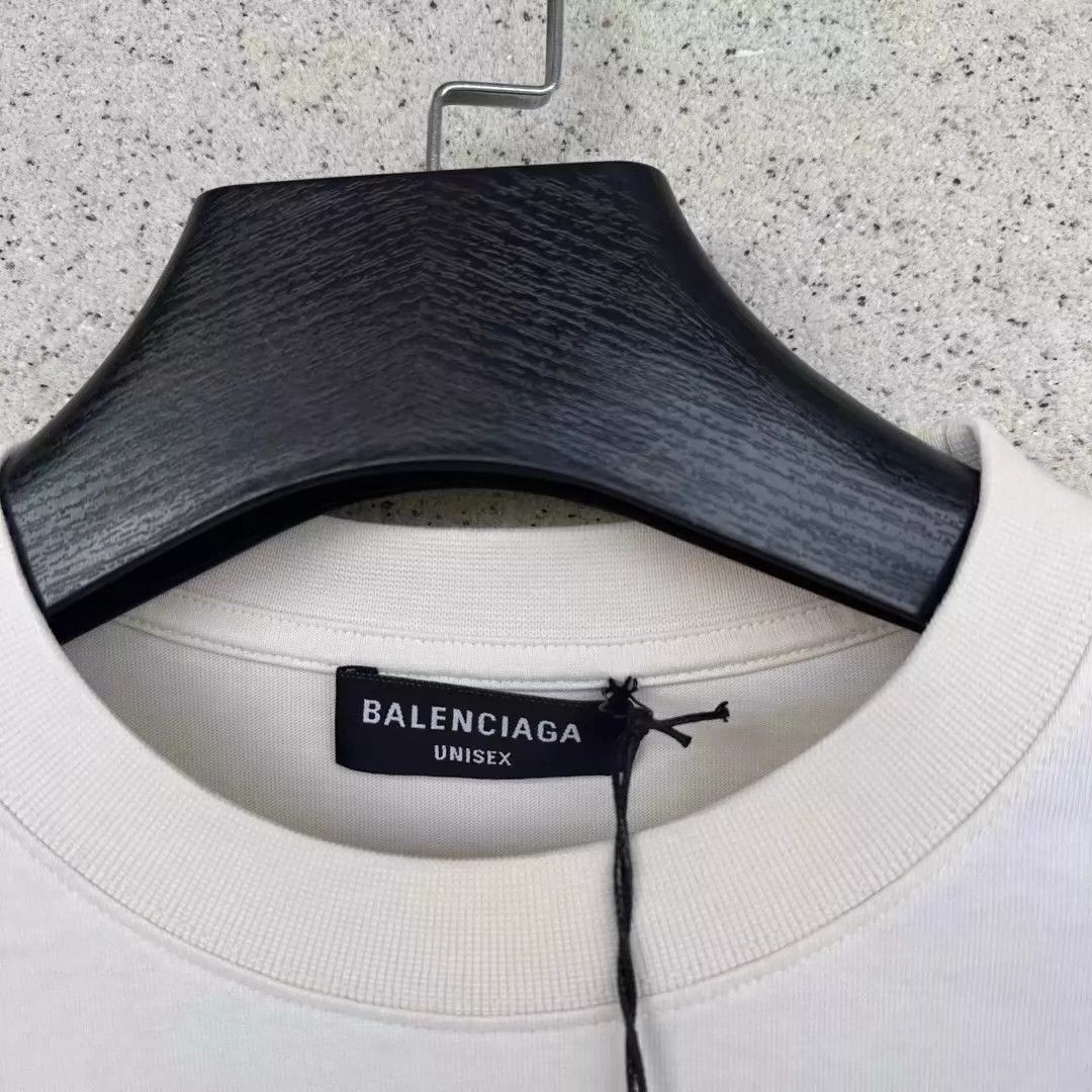 Balenciaga Balenciaga Cream Embroidered Logo in Front and Back Short Sleeves Size US S / EU 44-46 / 1 - 2 Thumbnail