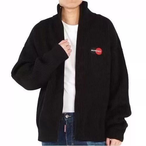 Balenciaga Balenciaga Black Mastercard Letter Wool Knitted Zipper Jacket Size US M / EU 48-50 / 2 - 6 Thumbnail