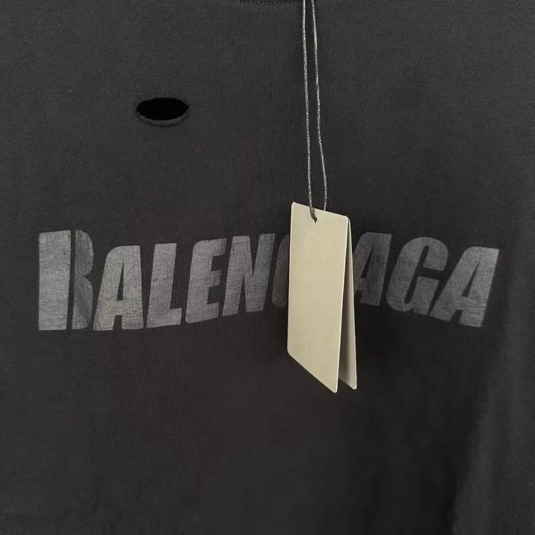 Balenciaga Balenciaga new pure black perforated short sleeved shirt Size US S / EU 44-46 / 1 - 3 Thumbnail
