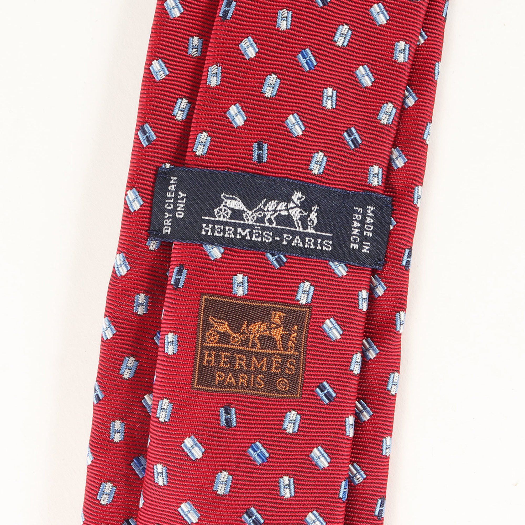 Hermes HERMES H Pegasus Silk Necktie, Burgundy, Luxury, Men's Size ONE SIZE - 3 Thumbnail