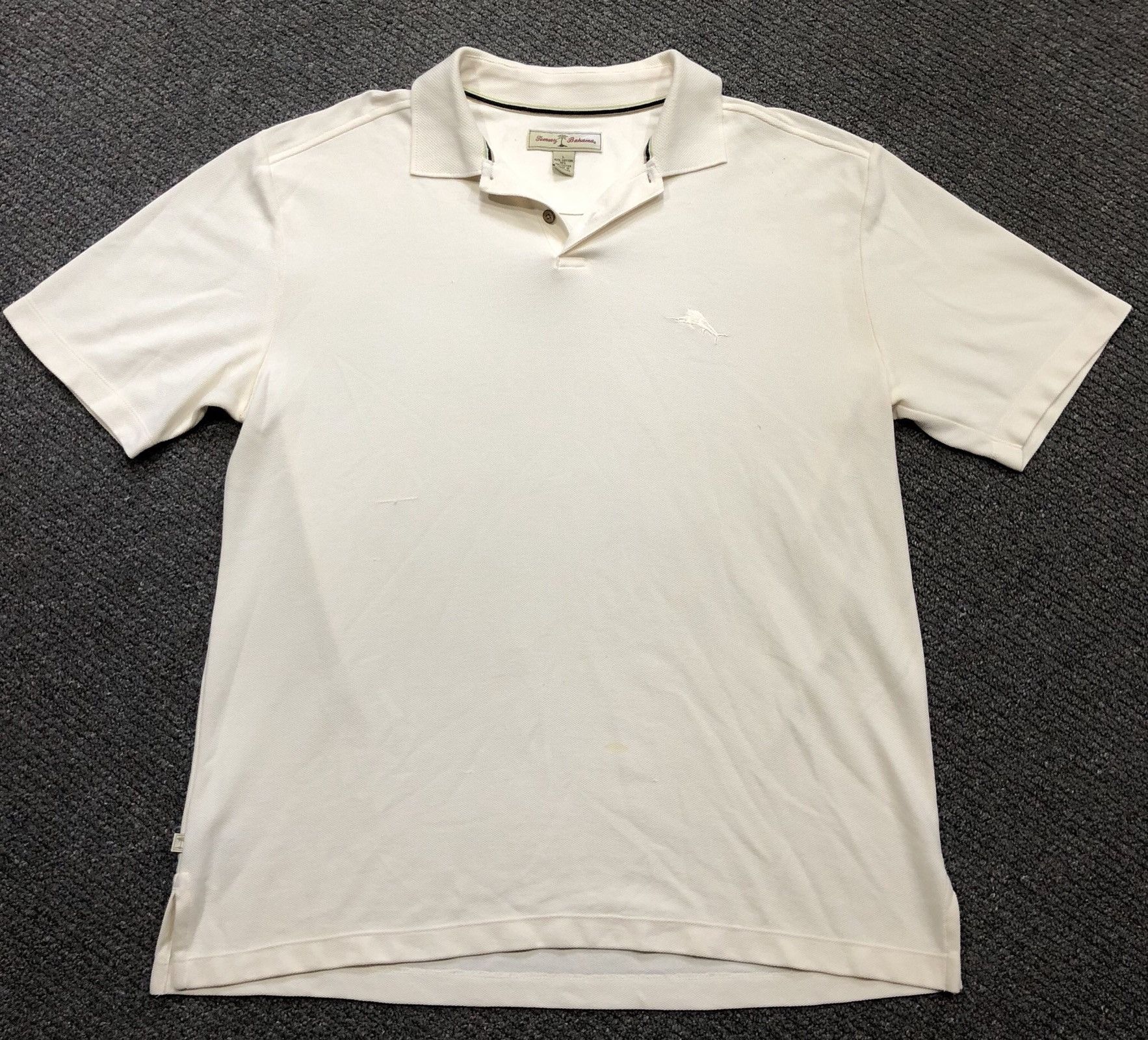 Tommy Bahama Tommy Bahama Cream Swordfish Logo Polo Grailed