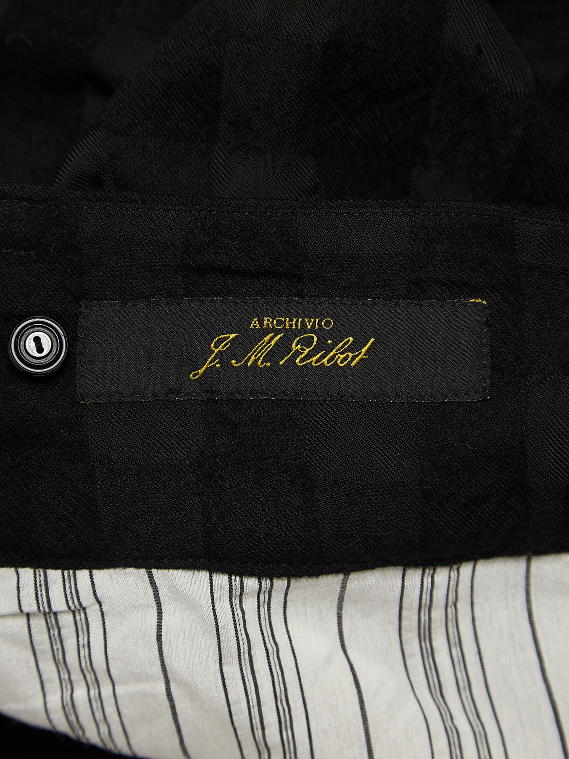 Archivio J.M. Ribot Black Wool Checkered Pants Size US 34 / EU 50 - 4 Thumbnail