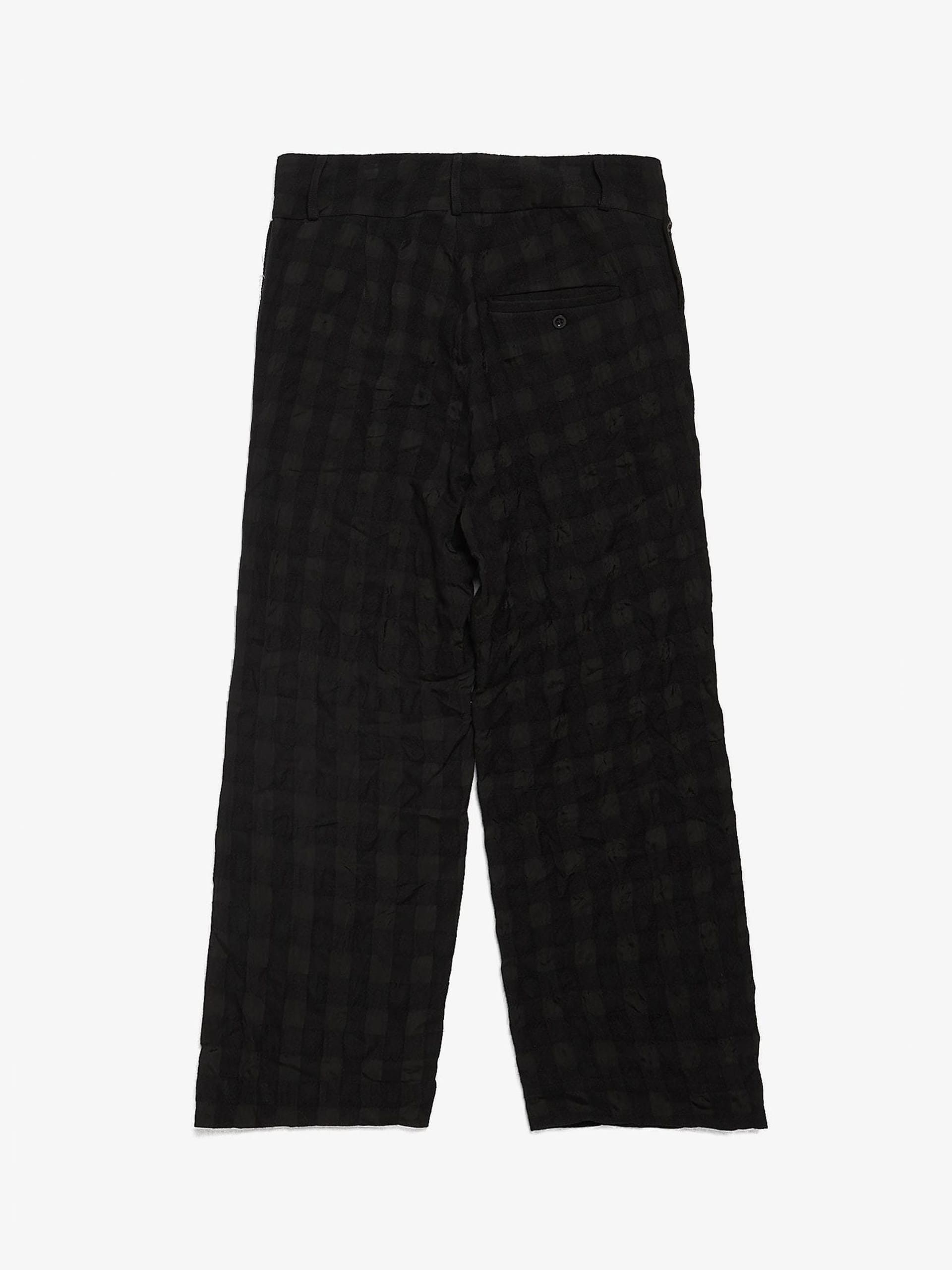 Archivio J.M. Ribot Black Wool Checkered Pants Size US 34 / EU 50 - 2 Thumbnail