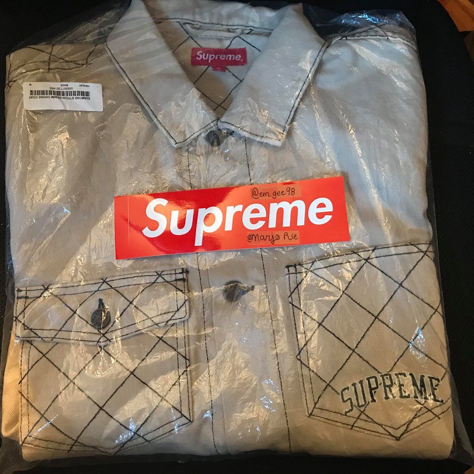 Supreme Diamond Stitch Denim Chore Coat | Grailed