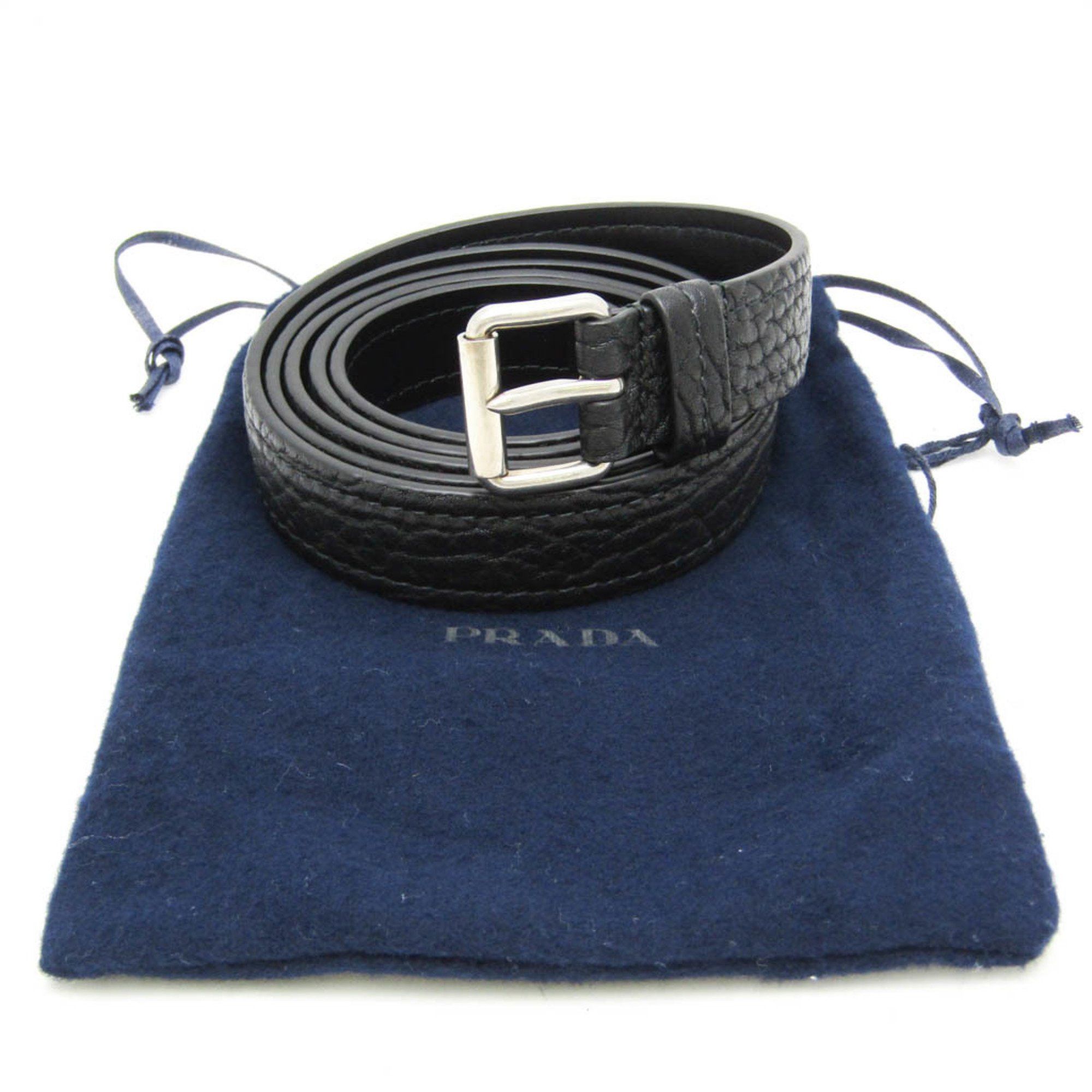 Prada Prada CINTURE 2CS106 Men's Leather Standard Belt Black 105 Size ONE SIZE - 8 Thumbnail