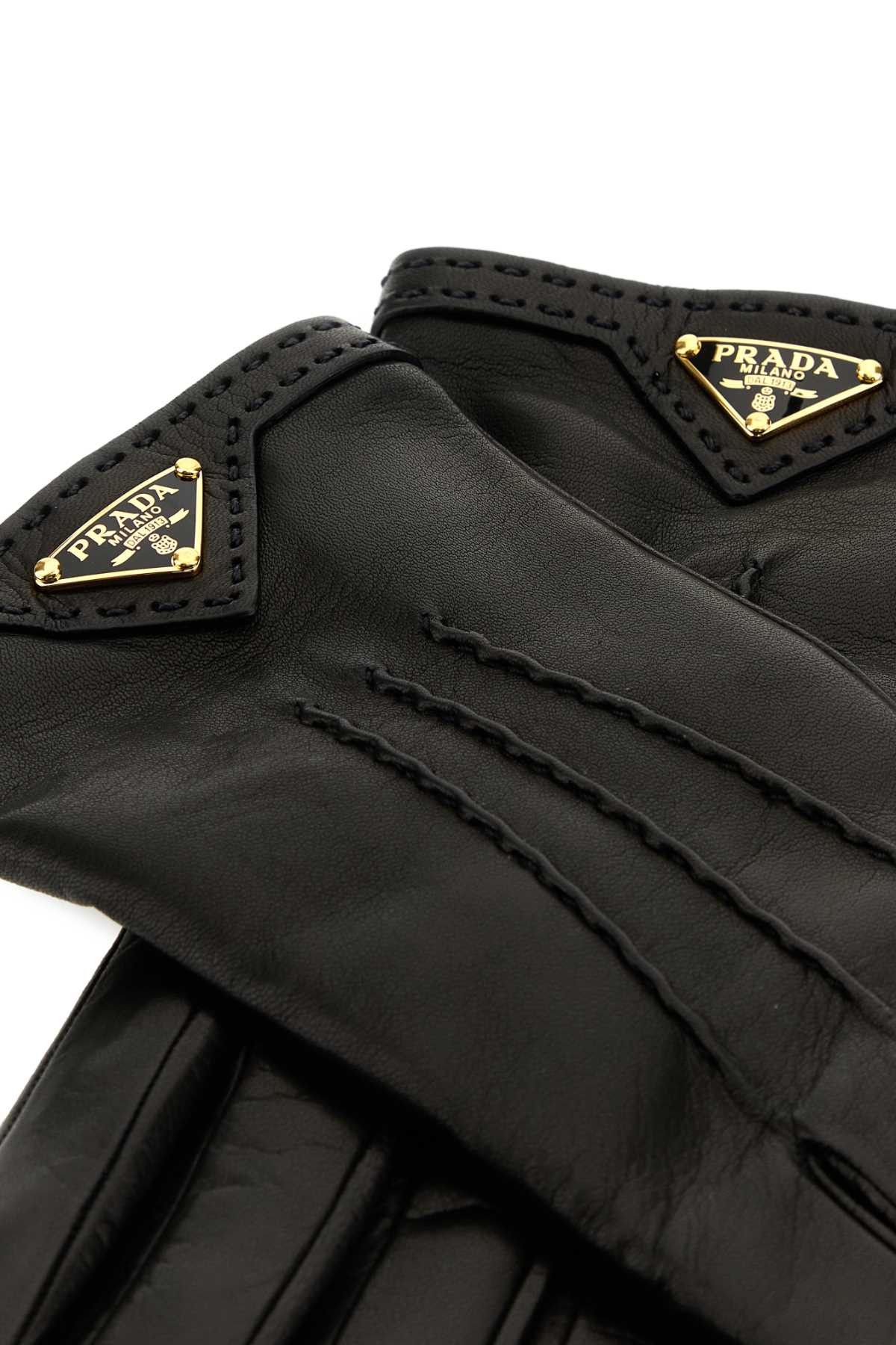Prada Black Nappa Leather Gloves Size ONE SIZE - 2 Thumbnail