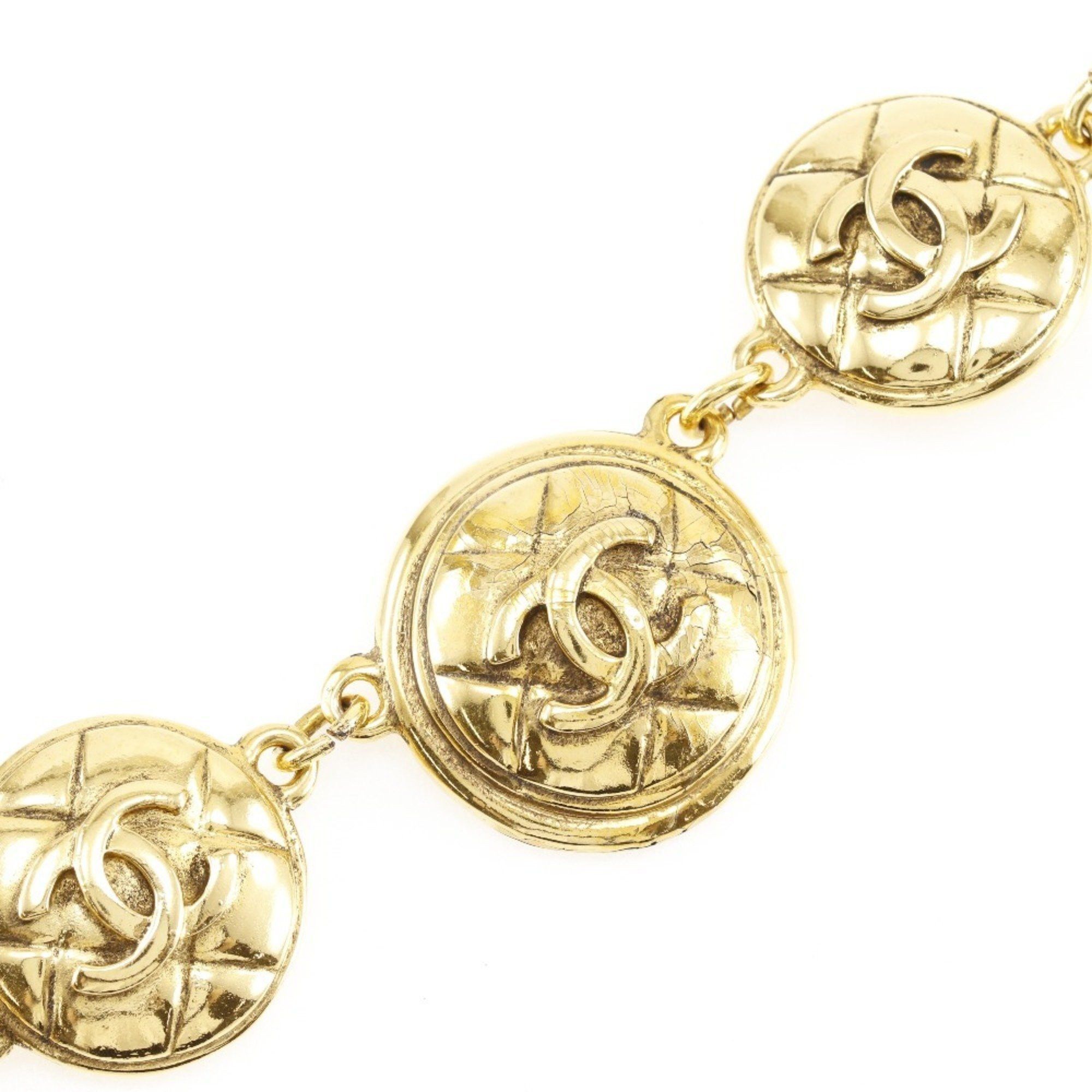 Chanel CHANEL Coco Mark Necklace, Matelasse, Gold Plated, Approx. 100g, COCO Mark, Women's Size ONE SIZE - 3 Thumbnail