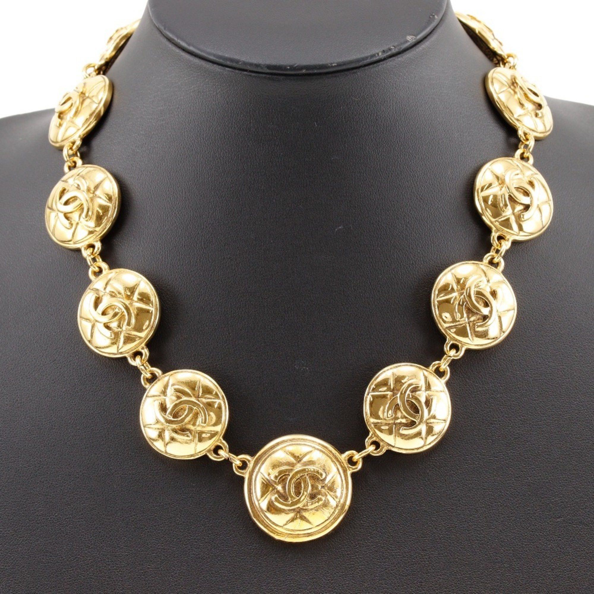 Chanel CHANEL Coco Mark Necklace, Matelasse, Gold Plated, Approx. 100g, COCO Mark, Women's Size ONE SIZE - 2 Thumbnail