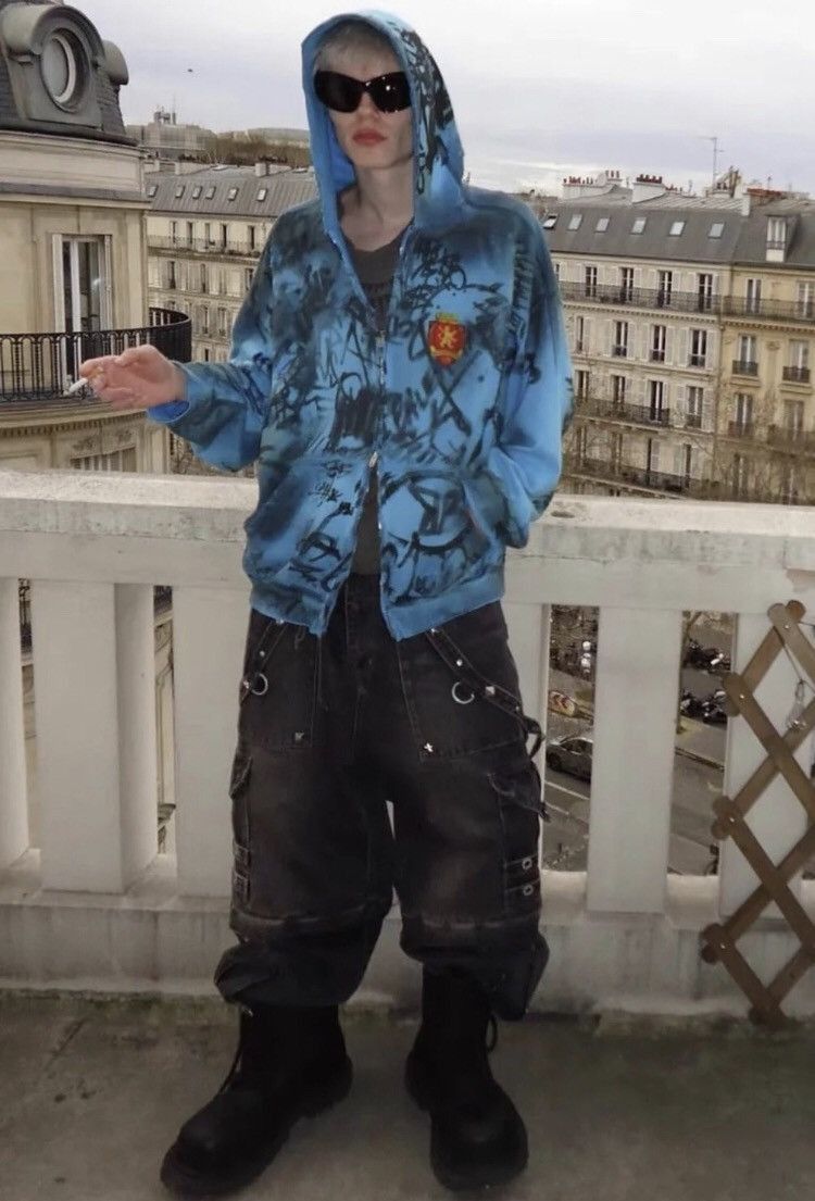 Balenciaga Balenciaga23ss Blue Manchester Jacket - DMC Size US XS / EU 42 / 0 - 8 Thumbnail