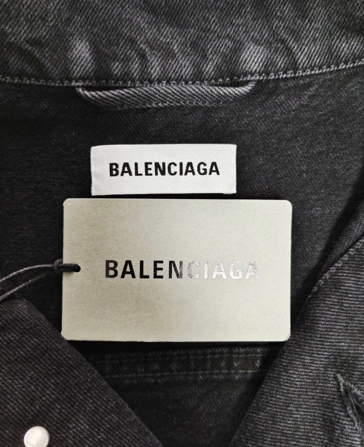 Balenciaga Balenciaga rhinestone logo denim jacket - DMC Size US M / EU 48-50 / 2 - 4 Thumbnail