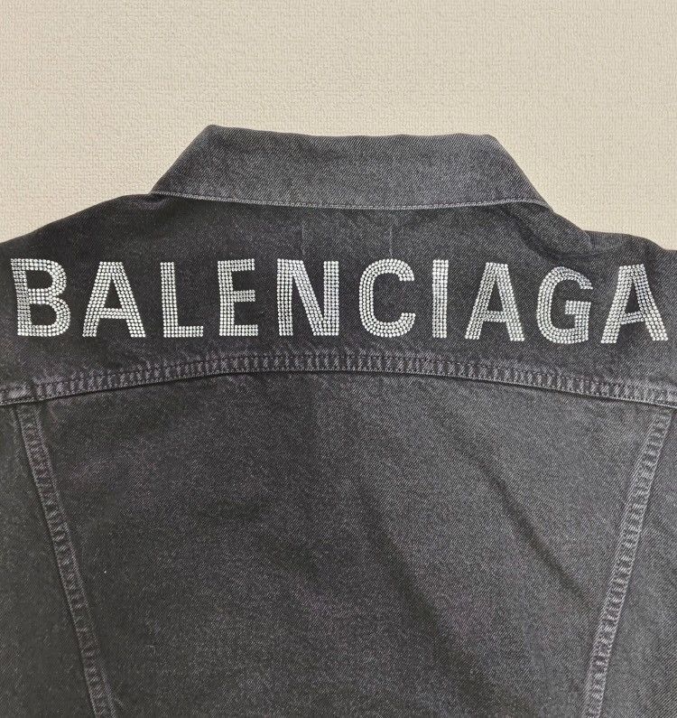 Balenciaga Balenciaga rhinestone logo denim jacket - DMC Size US M / EU 48-50 / 2 - 3 Thumbnail