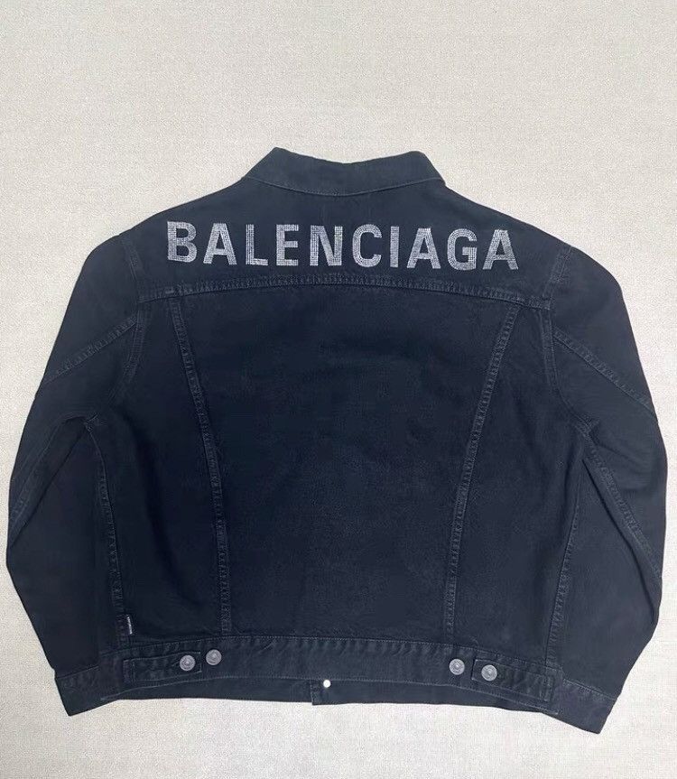 Balenciaga Balenciaga rhinestone logo denim jacket - DMC Size US M / EU 48-50 / 2 - 2 Thumbnail