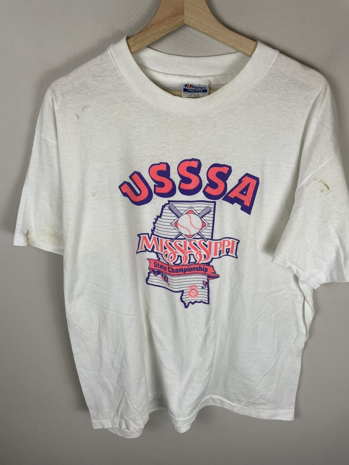 Vintage Vintage USSSA Mississippi State Champ T-Shirt Size US XL / EU 56 / 4 - 6 Thumbnail