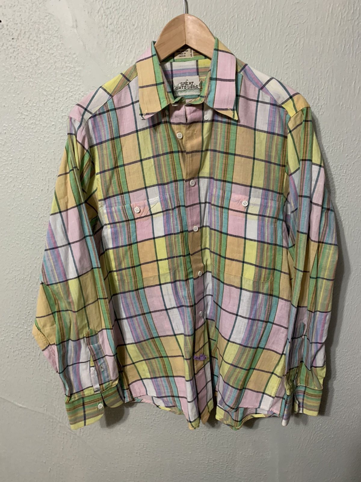 Vintage Vintage 1980s Pastel Stripe Check Button Up Shirt Size US M / EU 48-50 / 2 - 2 Thumbnail
