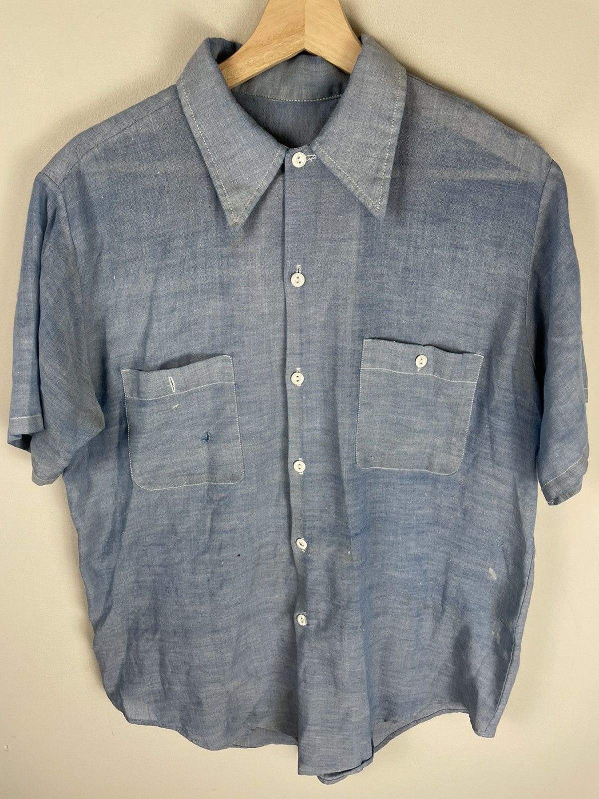 Vintage Vintage 1980s Chambray Shirt Size US M / EU 48-50 / 2 - 3 Thumbnail