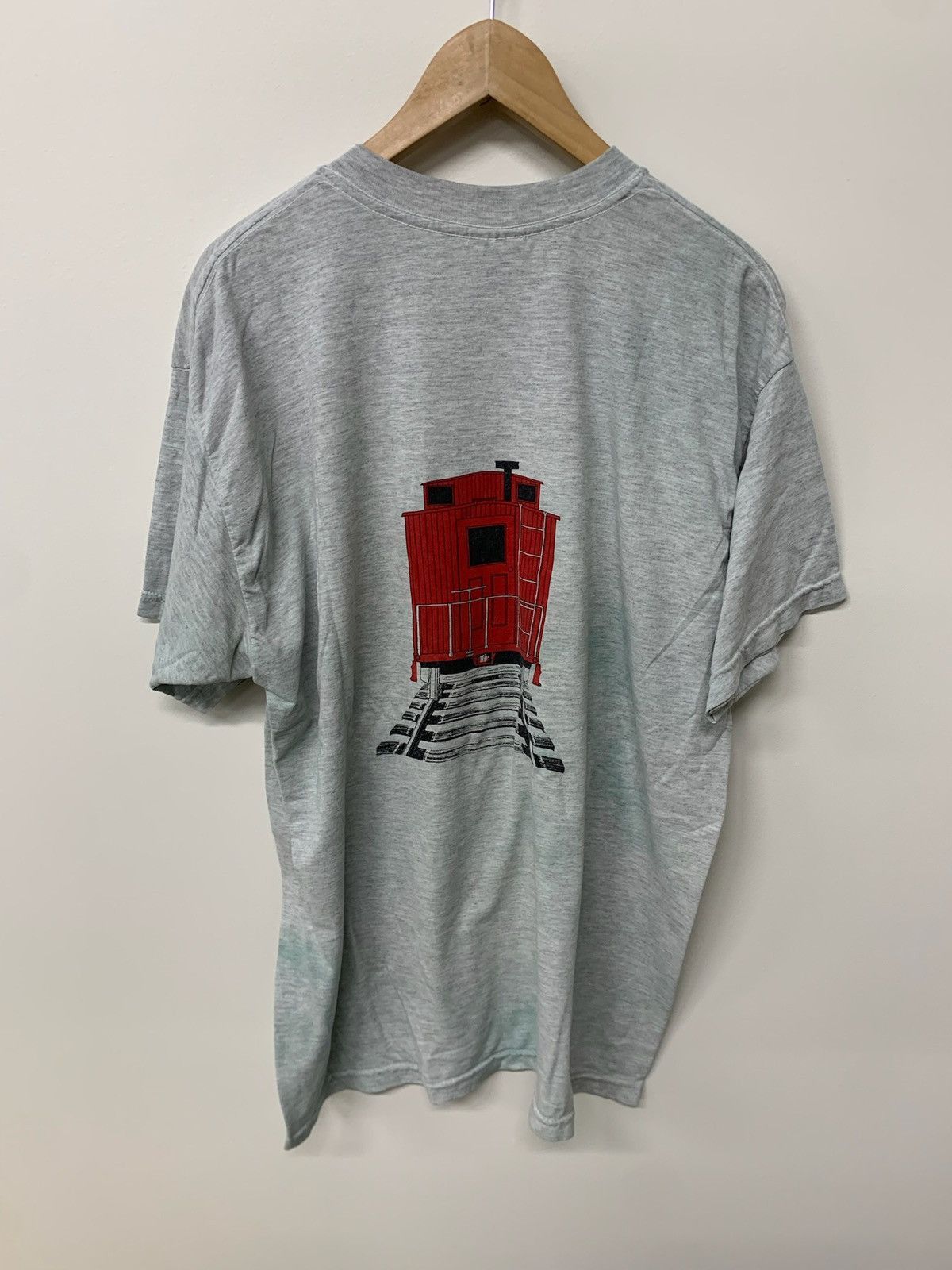 Vintage Vintage Train Forest Print Tee Size US XL / EU 56 / 4 - 3 Thumbnail