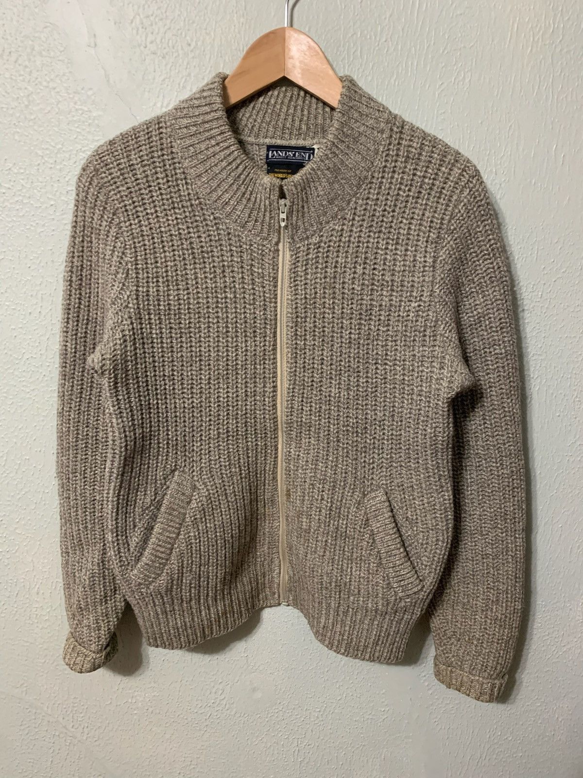 Vintage Vintage Lands End Gray Zip Up Knit Size US XXS / EU 40 - 1 Thumbnail