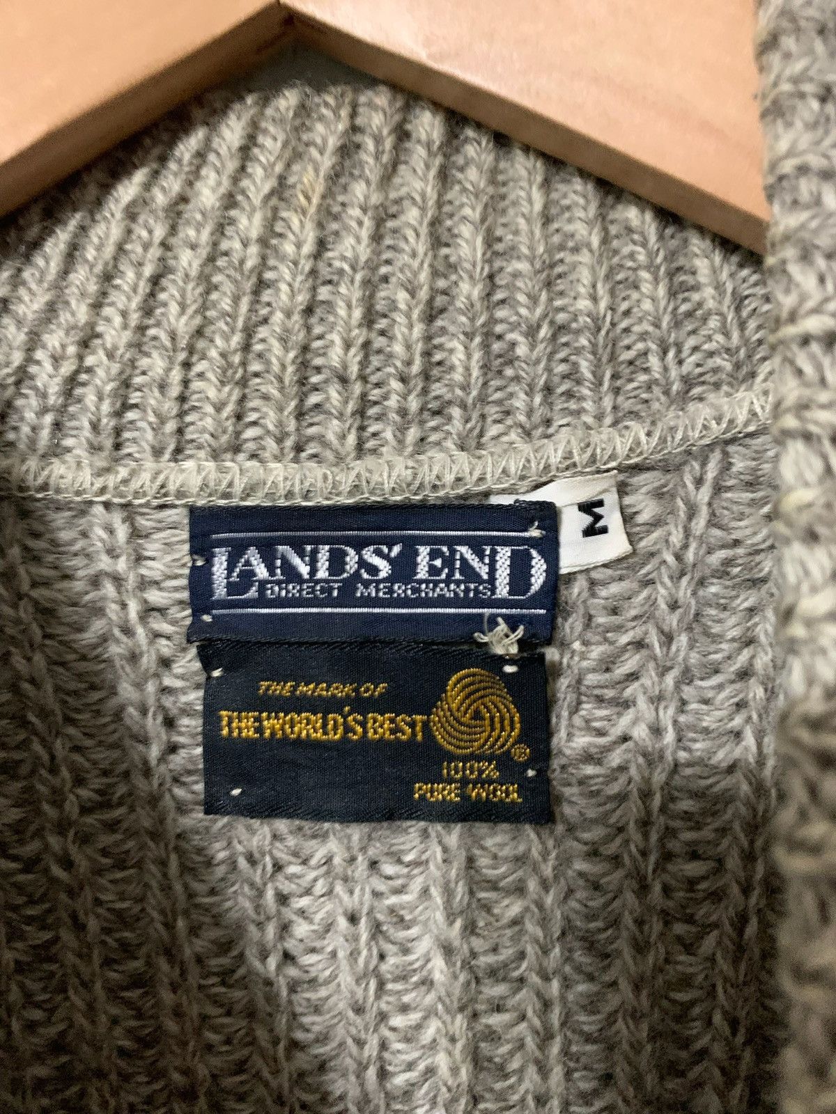 Vintage Vintage Lands End Gray Zip Up Knit Size US XXS / EU 40 - 3 Thumbnail