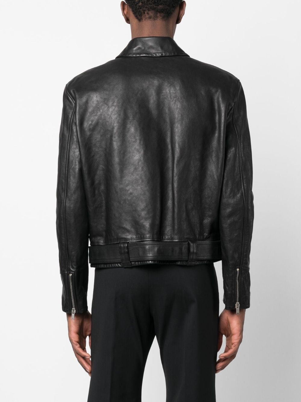 Saint Laurent Paris Blouson Aviateur Nappa Vegetal Noir Size US XL / EU 56 / 4 - 4 Thumbnail