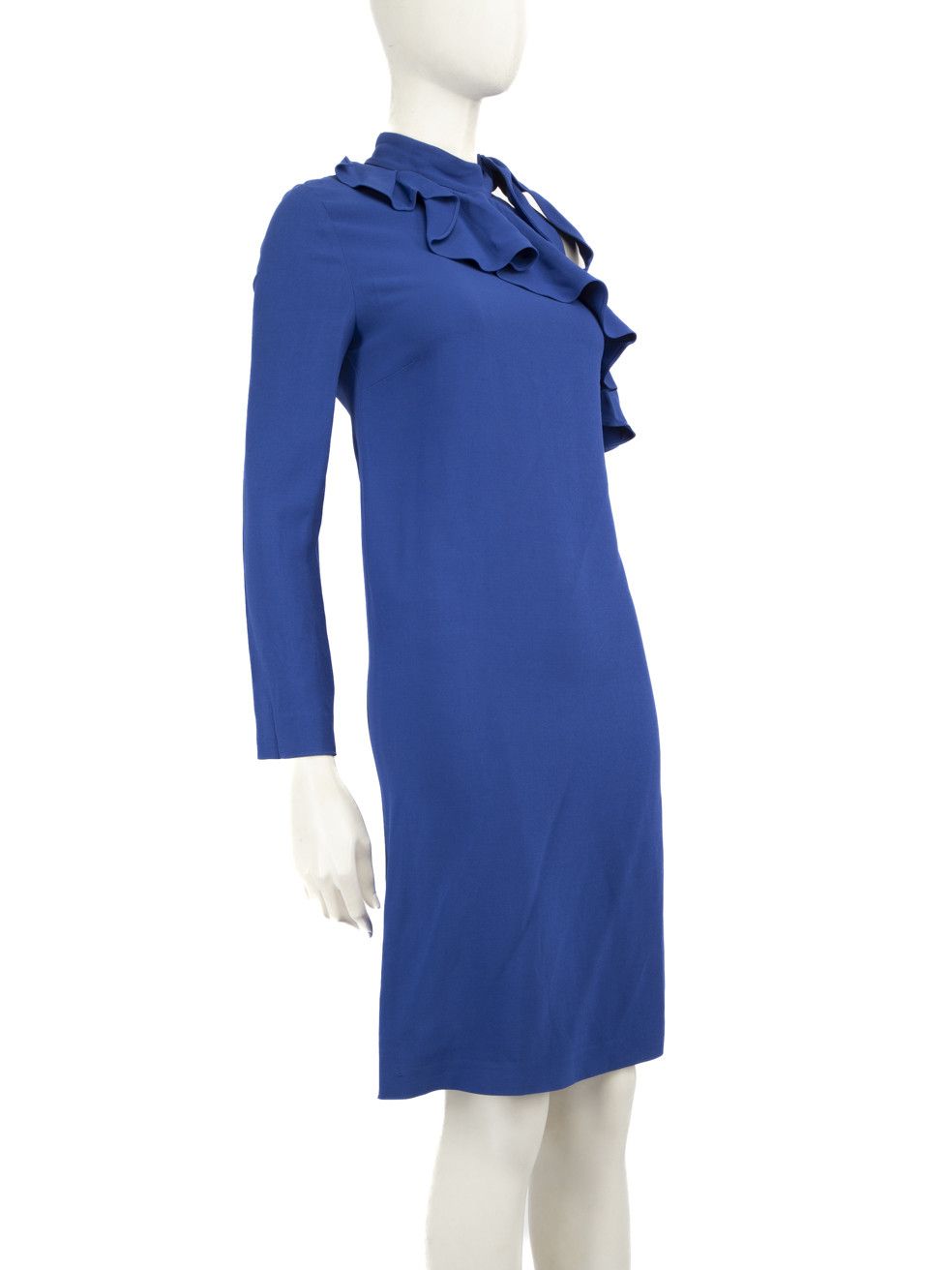 Emilio Pucci Blue Ruffle Neck Tie Dress Size XS / US 0-2 / IT 36-38 - 2 Thumbnail