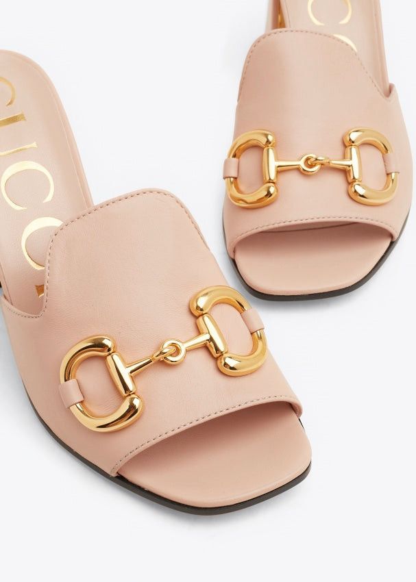 Gucci Horsebit Heel Mules in Pink SIZE 40.5