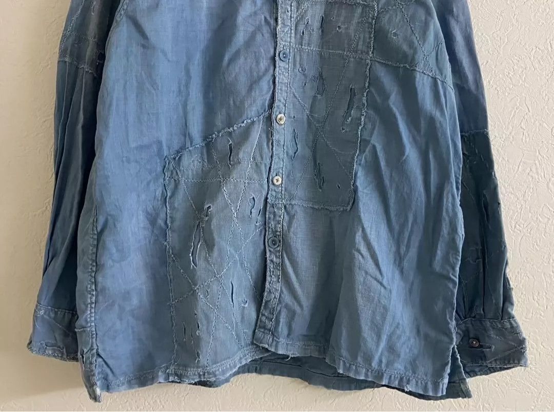 Kapital kapital authentic Japanese made old blue dyed boro ragged antique cloth patch shirt Size US L / EU 52-54 / 3 - 3 Thumbnail