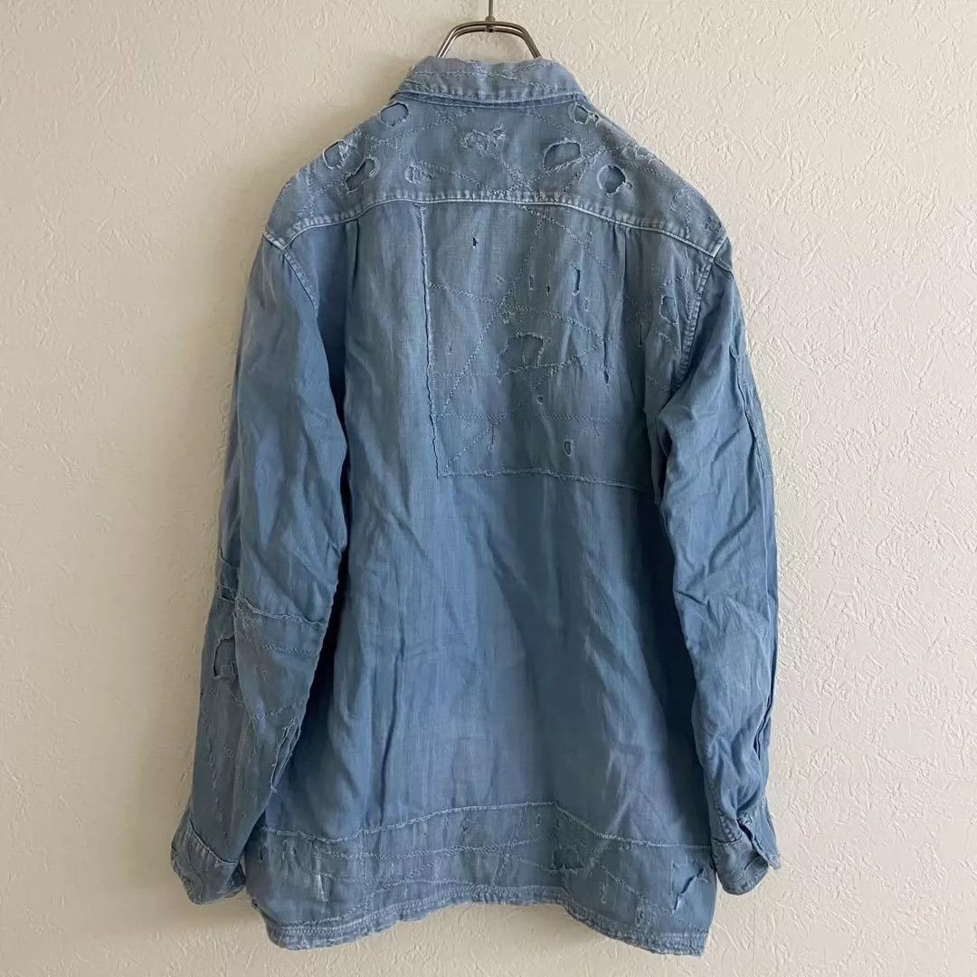 Kapital kapital authentic Japanese made old blue dyed boro ragged antique cloth patch shirt Size US L / EU 52-54 / 3 - 4 Thumbnail