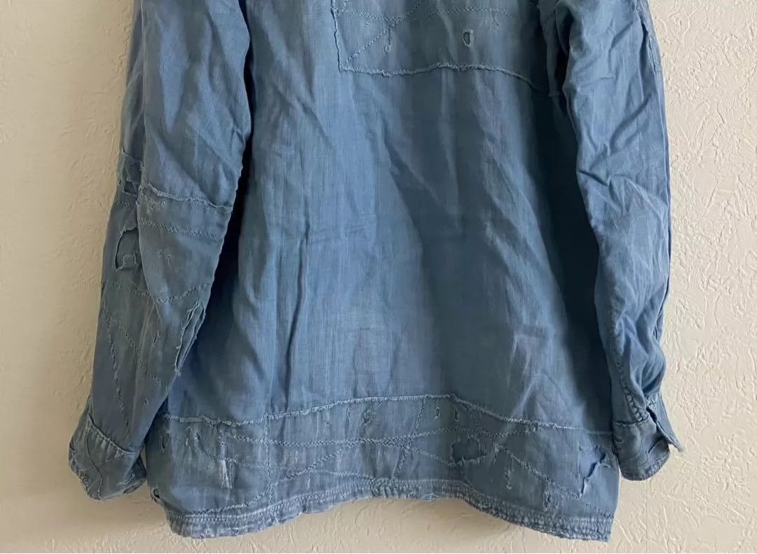Kapital kapital authentic Japanese made old blue dyed boro ragged antique cloth patch shirt Size US L / EU 52-54 / 3 - 6 Thumbnail