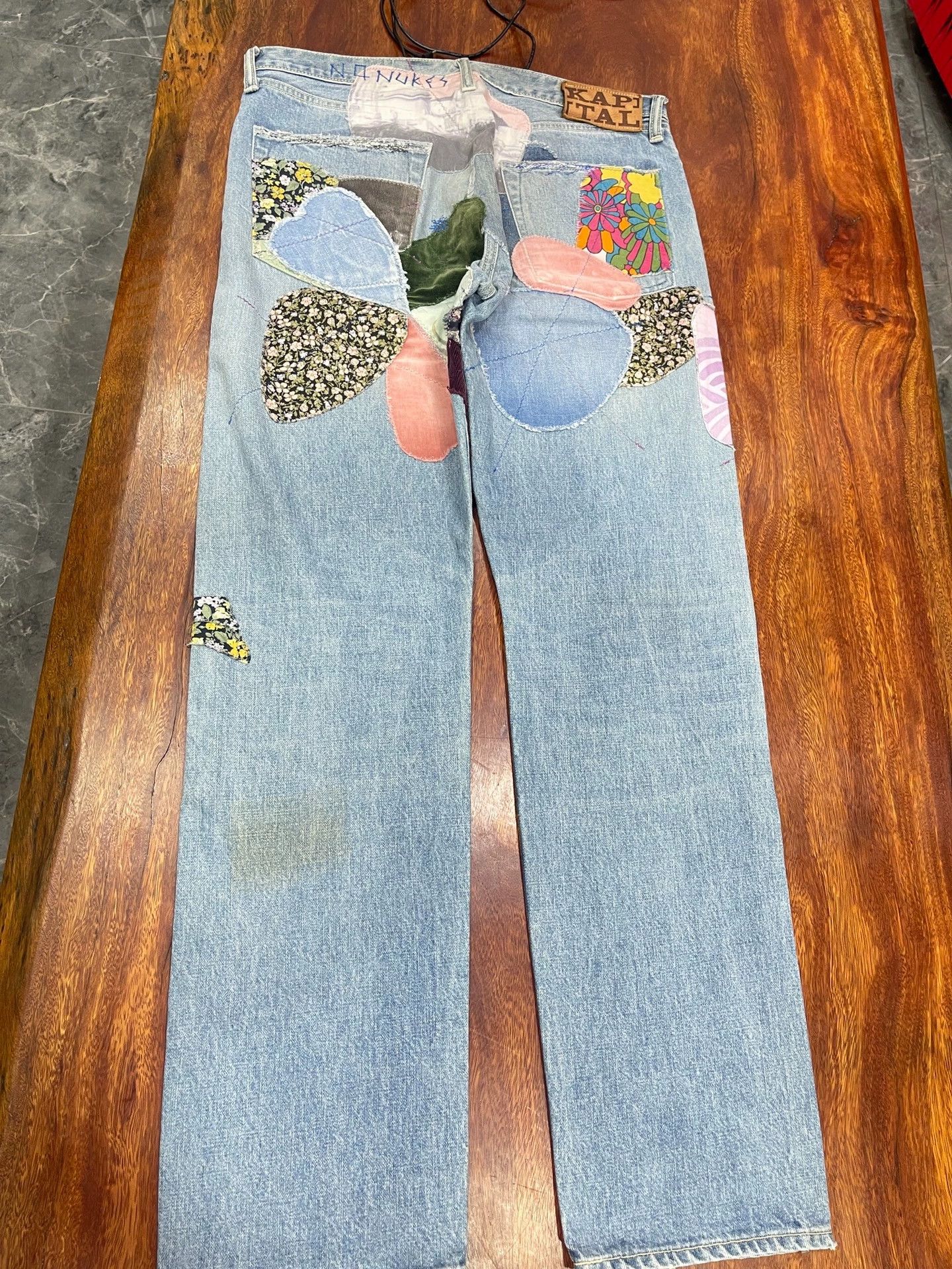 Kapital KAPITAL Hirata Kazuhiro 22AW new crazy patchwork patch smiley jeans Size US 34 / EU 50 - 2 Thumbnail
