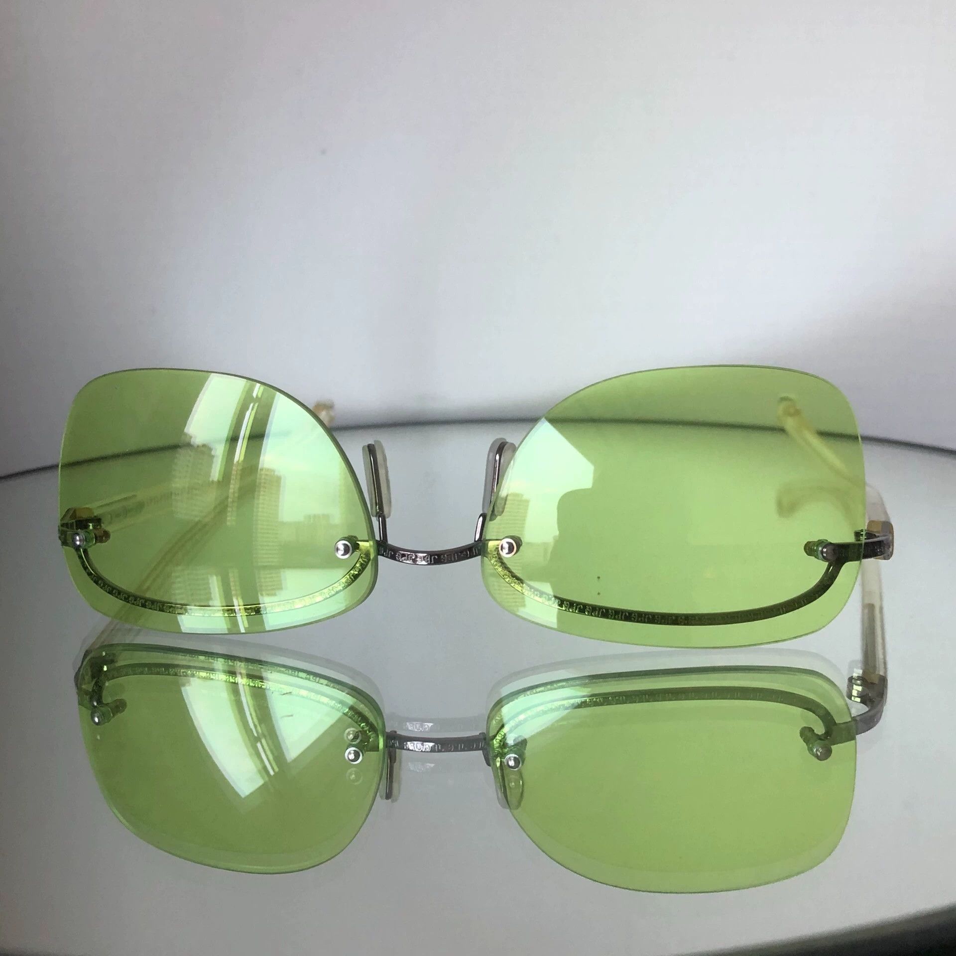 Jean Paul Gaultier Jean Paul Gaultier Rare fluorescent green sunglasses Size ONE SIZE - 4 Thumbnail