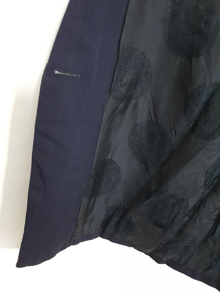 Versace VERSACE Couture Lining Double Breasted Navy Coat Size 42R - 10 Thumbnail