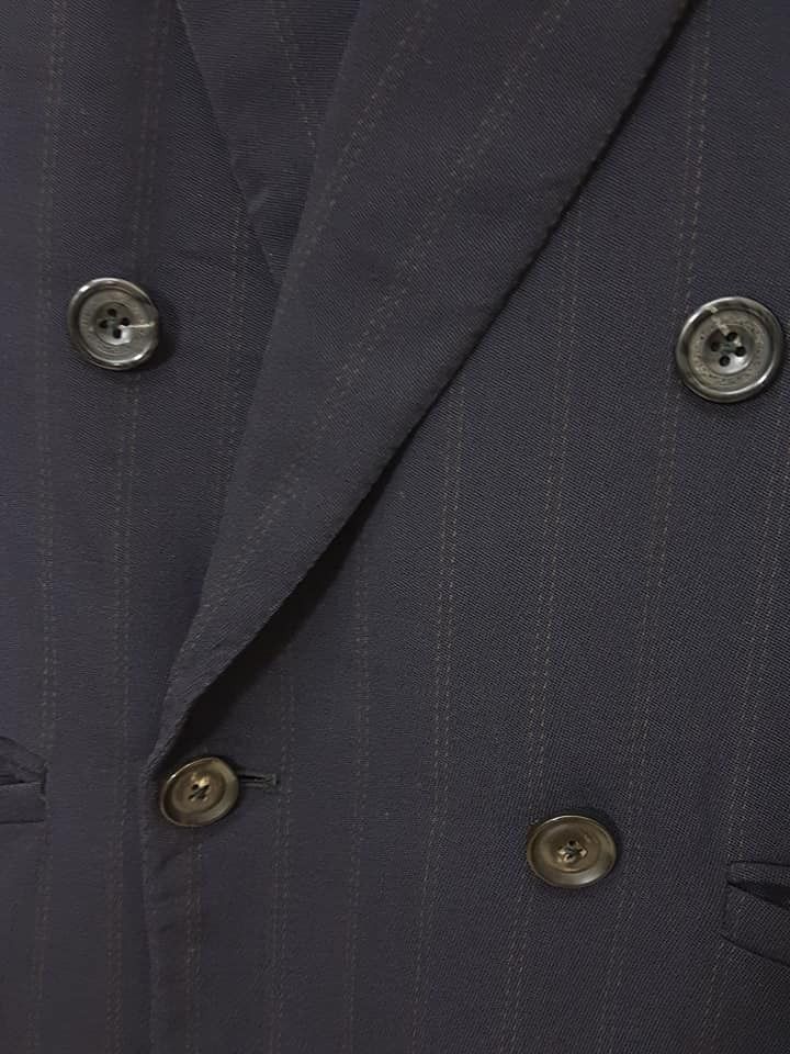 Versace VERSACE Couture Lining Double Breasted Navy Coat Size 42R - 8 Thumbnail
