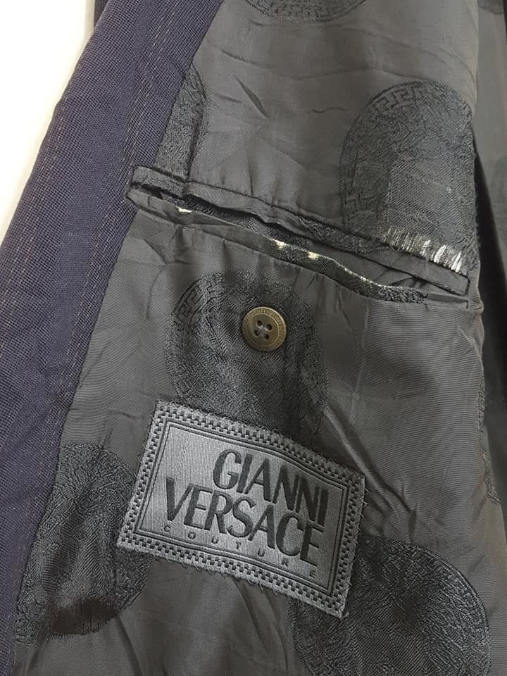Versace VERSACE Couture Lining Double Breasted Navy Coat Size 42R - 6 Thumbnail