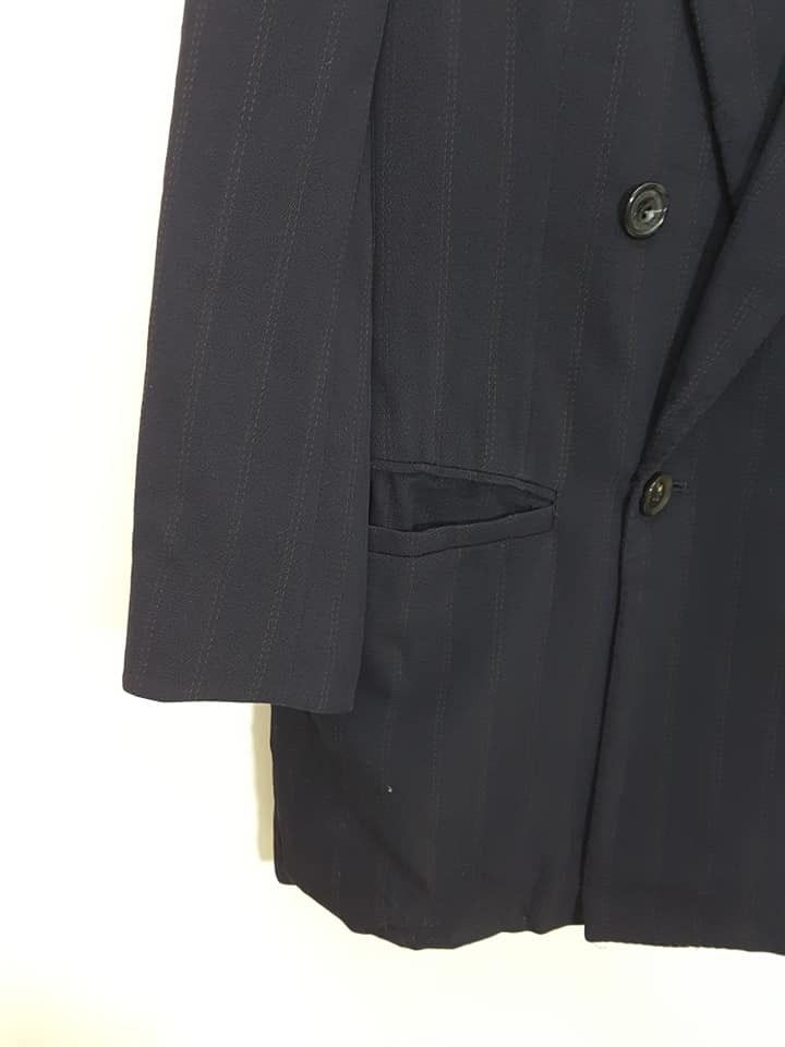 Versace VERSACE Couture Lining Double Breasted Navy Coat Size 42R - 7 Thumbnail