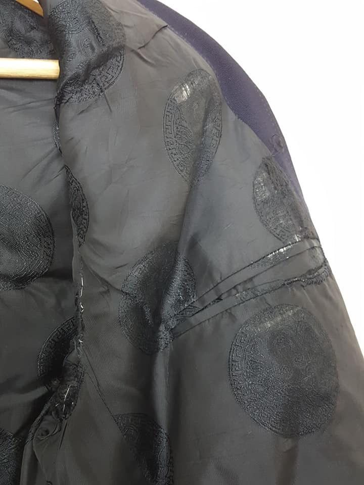 Versace VERSACE Couture Lining Double Breasted Navy Coat Size 42R - 4 Thumbnail