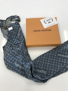 Supreme X Louis Vuitton Jacquard Denim Overalls Blue for Men