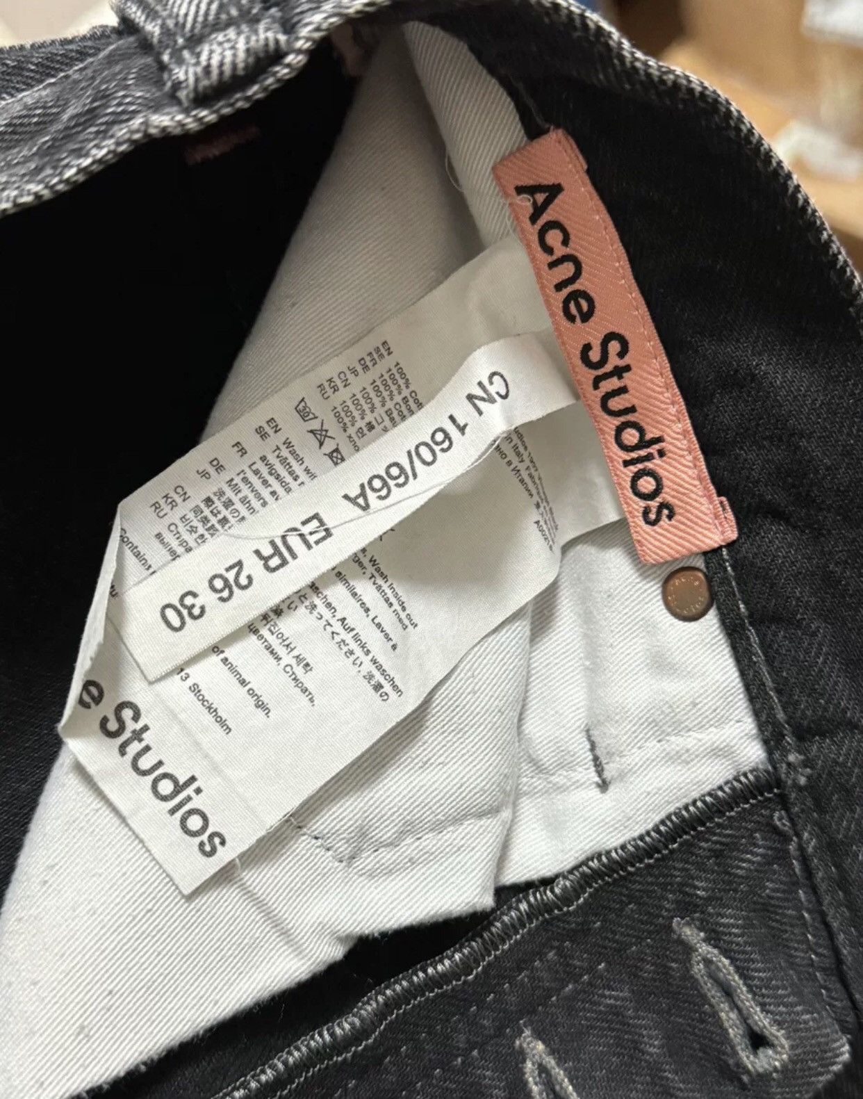 Acne Studios ACNE jeans black gray straight 9 - DMC Size US 30 / EU 46 - 4 Thumbnail
