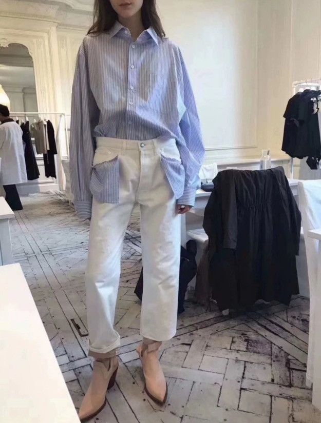 Maison Margiela Maison Margiela White Knife Leg Jeans - DMC Size US 42 / EU 58 - 9 Thumbnail