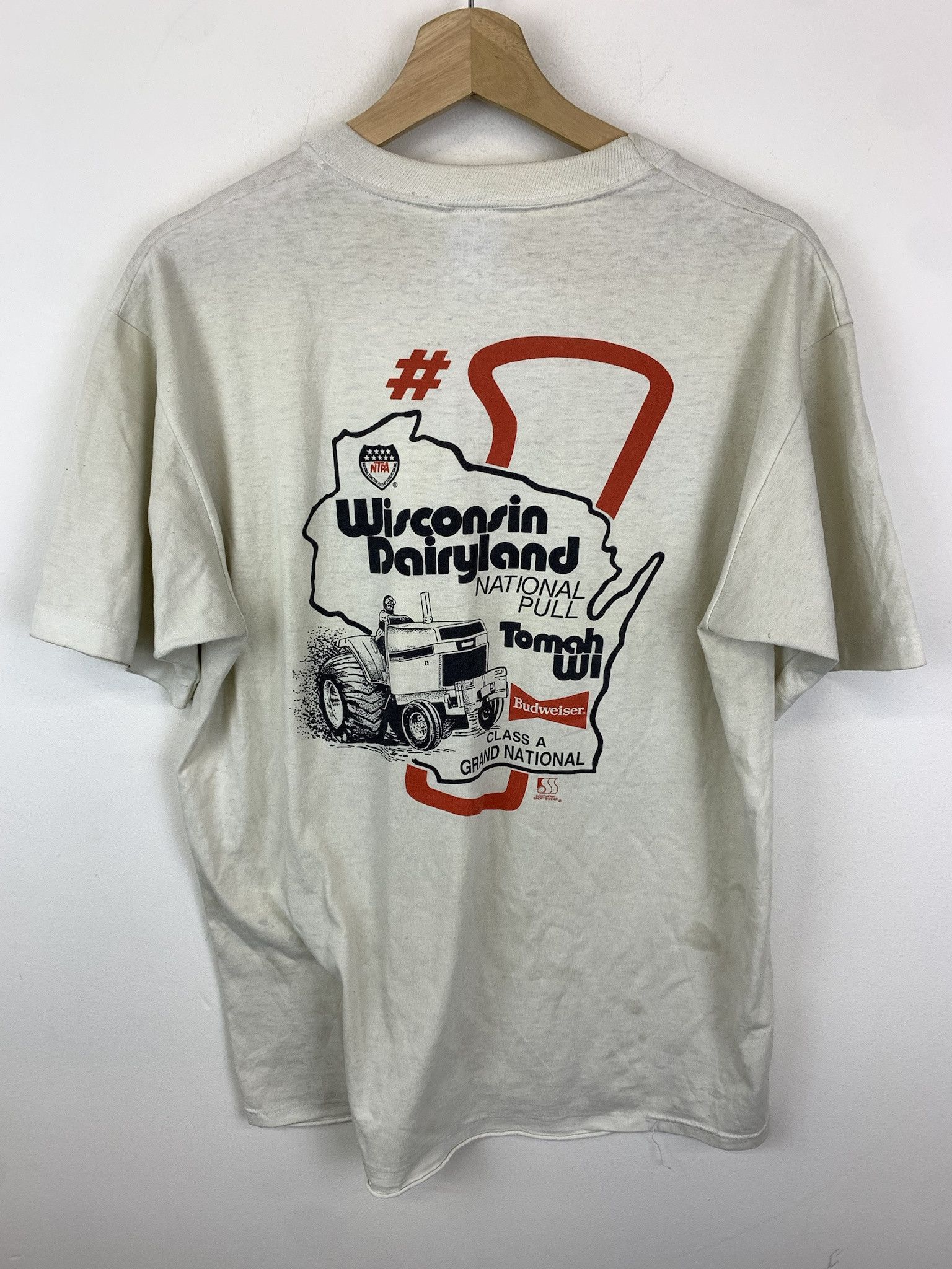Vintage Vintage 1980s Single Stitch Wisconsin Tractor Pull NHRA Tee Shirt Size L Size US L / EU 52-54 / 3 - 5 Thumbnail