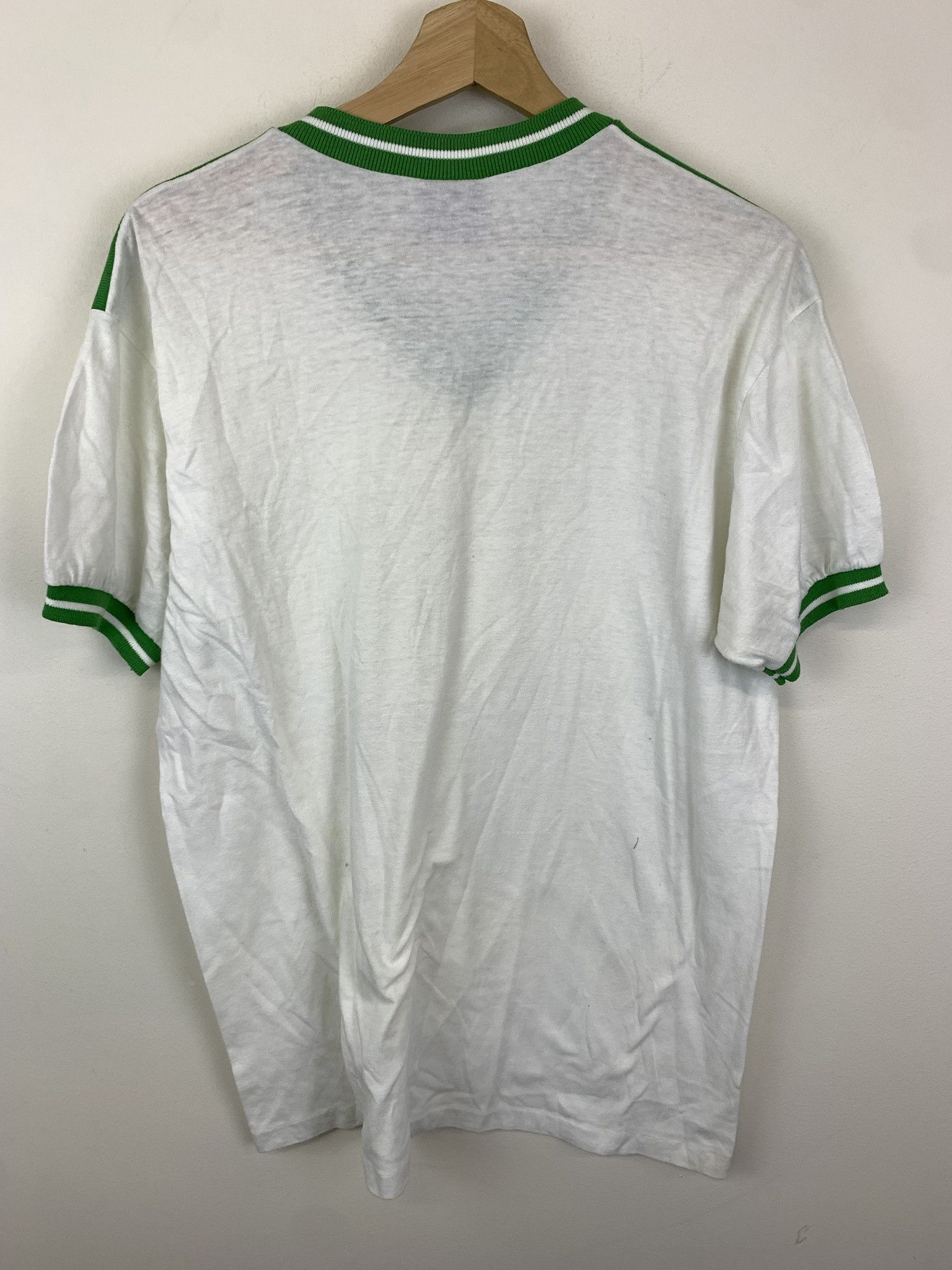 Vintage Vintage 1970s Timberlake Classics Green Trim V Neck Ringer Tee Size L Size US L / EU 52-54 / 3 - 4 Thumbnail
